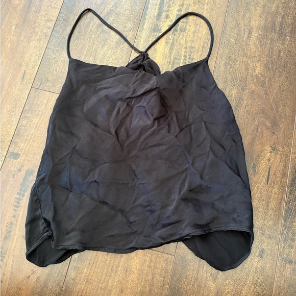 Zara Tops - Zara Black Satin Open Back Top